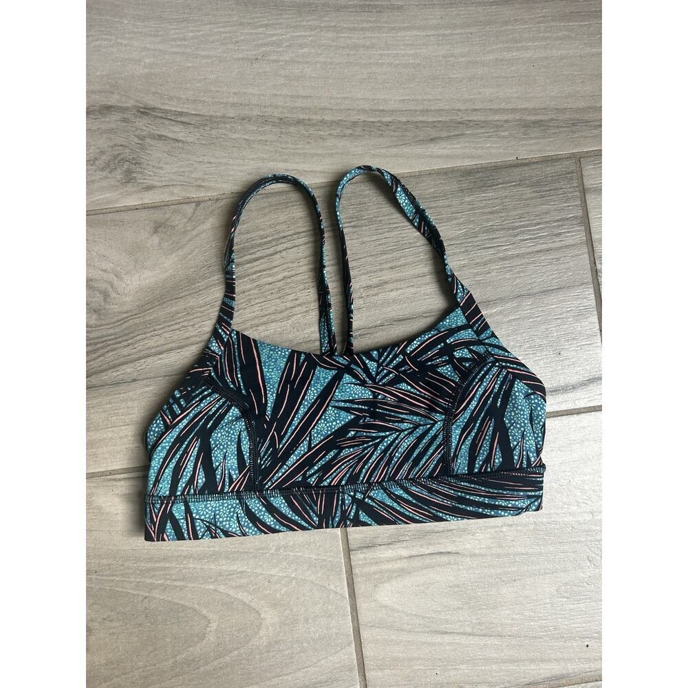 lululemon athletica Teal and Black Patterned Sports Bra